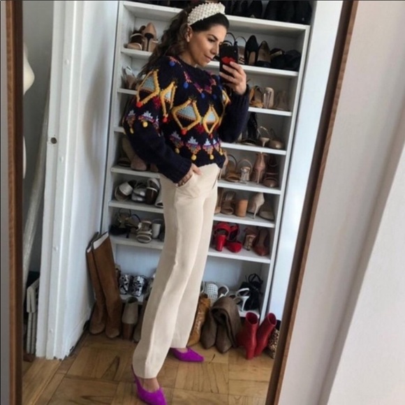 NWT Zara Multicolored Embroidered Knit Sweater - Picture 4 of 12